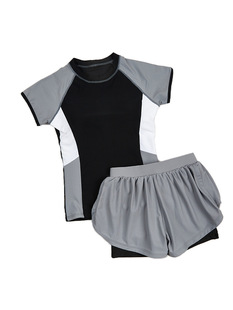 New swimsuit women's split Conservative belly cover student sports swimsuit short sleeve slim hot spring women's swimsuit wholesale
