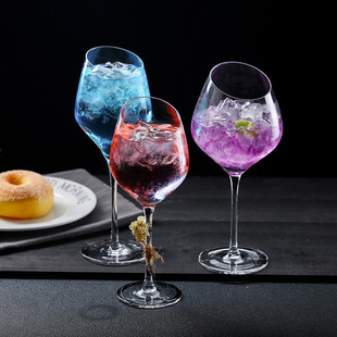 Oblique Red Wine Glass Wine Glass Crystal Champagne Glass Wine Glass Creative Burgundy Bordeaux Glass Goblet