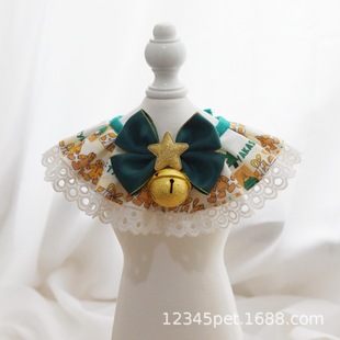 pet christmas collar christmas bib ornament cat dog collar lace collar