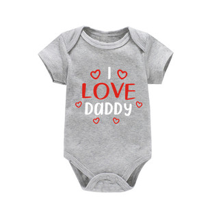 Трансграничный источник I Love Daddy с буквенным принтом, хлопковая одежда для ползания новорожденных, Мужской и Женский Детский треугольник