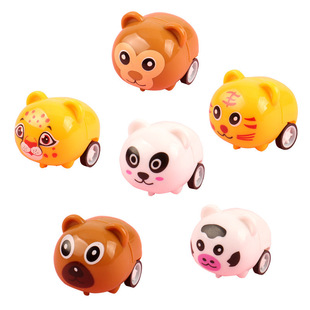 Cartoon small animal car pull back car inertia car Children pull back car toy kindergarten small gift gift wholesale