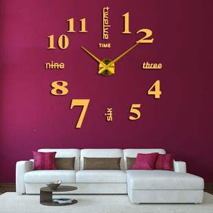 Creative wall clock modern art large living room clock home DIY personality fashion digital clock Wall watch specialty