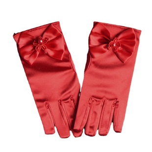 Flower girl gloves Princess Gloves Ladies gloves short children dress gloves wedding gloves bow wholesale