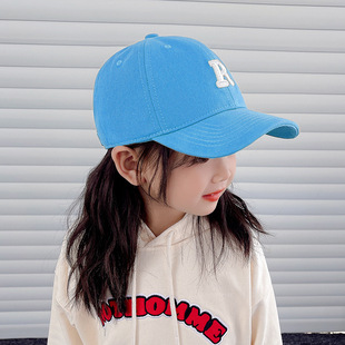 Children's Sun Hat Summer Girls Spring & Fall Peaked Cap Japanese Style Cute Baseball Cap Boy Letter Thin Sun Hat
