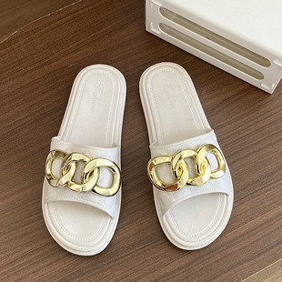 Foreign trade flip-flops thick-soled slippers women's fashionable all-match sandals high heel net infrared flip-flops