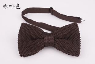 Men's Korean-style bow tie formal wear wedding fashion British export South Korea solid color double-layer knitted bow tie