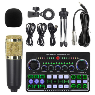 X50 live sound card cross-border for black and white English mixer support computer mobile phone recording singing