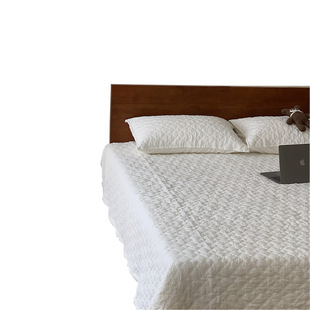 Simple South Korea 80 pure cotton plant sand washing bed cover three-piece cotton quilted bed sheet Four Seasons cover quilt home
