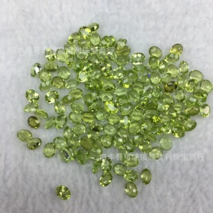 Natural olivine Oval Ring 3*5mm4*5mm net facet bare stone water drop triangle egg ring wholesale