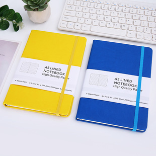 Amazon's Best-Selling Leather Strap Notebook Leather Cover Hardcover Hard-Sided Elastic Band Notepad with Printable Logo
