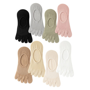 Five-finger socks yoga socks children's summer thin breathable mesh solid color split toe boat socks do not fall with invisible socks cotton