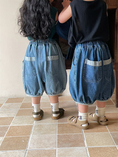 Jiaye Children Pin 2024 Детская весна и лето тонкие джинсы для мужчин и женщин
