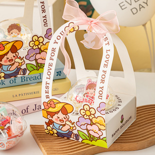 Children's Day Cake Bucket 2 Inch 3 Cake Box Transparent Portable Round Mousse Ball Biscuits Snack Dessert Box