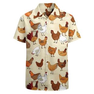 Men's 3D loose fitting short sleeved shirt Мужское 3D свободная рубашка с короткими рукавами
