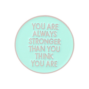 Simple ins English letter inspirational badge creative design round metal brooch clothes backpack jewelry buckle pin
