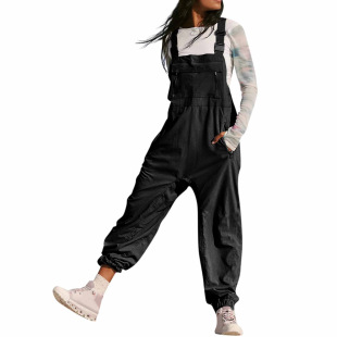 European and American Foreign Trade women's clothing 2024 trendy age-reducing overalls Amazon fashionable casual ankle-tied jumpsuit for women