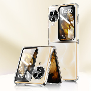Applicable to OPPOFindN3Flip mobile phone shell tpu transparent soft shell metal link anti-fall protective cover