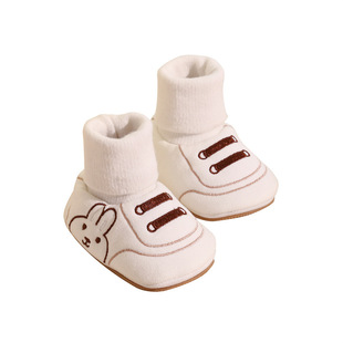 Baby shoes spring and autumn 0-1 years old soft bottom toddler shoes 3 men's and women's baby shoes socks 6-12 months newborn does not drop shoes