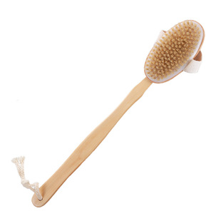 Cross-border bath brush long and short handle wooden long handle back horny soft hair body cleaning brush scrub bath brush