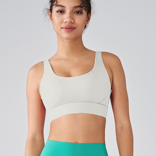 Sports underwear women's fixed Cup one-piece high-strength yoga clothes outer vest U-shaped beauty back fitness bra