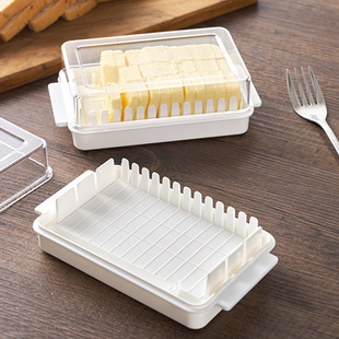 KM5047 Butter Cutting Storage Box with Lid Refrigerator Cheese Storage Preservation Box Baking Tofu Cutter