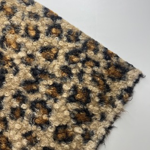 Leopard Circle Fabric Autumn and Winter Bag Hat Children's Coat Scarf Woolen Fabric Designer Tailor Fabric