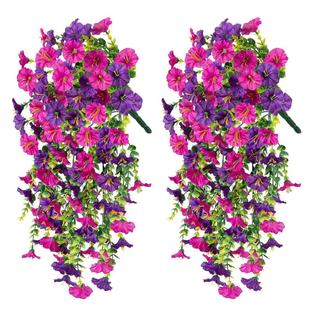 Amazon cross-border new simulation morning glory eucalyptus trumpet rattan wall hanging garden courtyard fake flower decoration