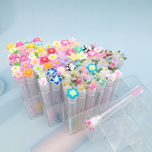 New Flower Tube Mascara Brush Crystal Mascara Brush with Tube Mascara Bottled 7ML Eyebrow Cosmetic Brush