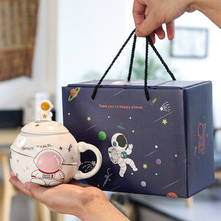 61 Children's Day Gift Planet Cup Cute Cartoon Ceramic Mug Water Cup Couple's Birthday Gift Female Male