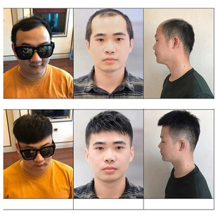 Wig Men's Real Hair Wig Pieces Repair Pieces Men's Repair Real Hair Overhead Invisible Repair Pieces Men's Handsome Real Hair
