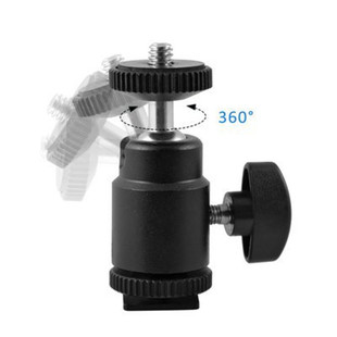 SLR camera PTZ bracket flashlight 360 ° rotating plastic small PTZ all-metal hot shoe universal PTZ