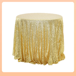 ✅ Wholesale Scandinavian American Hotel Wedding Banquet Decoration Ins Round Pure Color White Tablecloth Fabric Sequin Table