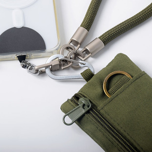Titanium Primary Color Mobile Phone Lanyard Army Green Crossbody Back Hanging Neck Removable High-end Strong and Durable with Small Bag Gift