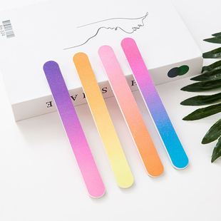 Round gradient color nail file double-sided polishing nail edge 4 colors optional factory direct sales