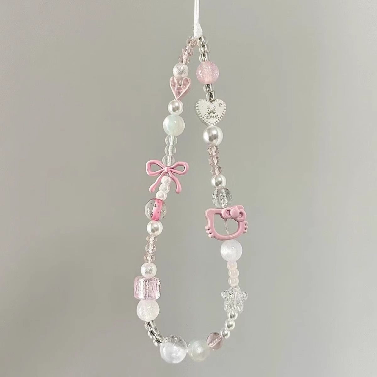 Kitty Cat Bow Mobile Phone Chain Short Mobile Phone Lanyard Women's Cute Ccd Camera Hanging Chain New Photo Pendant
