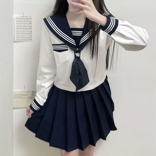 Spot wholesale original Orthodox jk uniform genuine basic sailor suit student White three intermediate suit