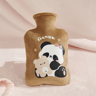 Autumn and Winter plush hand warmer portable flannel explosion-proof anti-scald water injection children cartoon pattern warm hot water bag