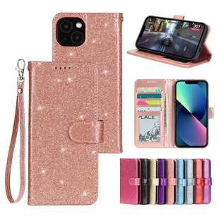 For Apple iPhone 16/15Pro glitter small cover Apple 12/11 fashion flip phone leather case