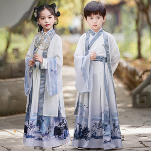 Детский костюм Hanfu Guoxue Boy Kids Kids Kids Китайский стиль одежды