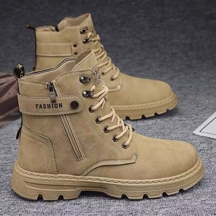 Men's High-top Shoes Autumn Outdoor Mountaineering Labor Protection Shoes Workwear Boots Work Martin Boots Men's Motorcycle Sports Trendy Shoes Men