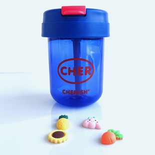 Summer Mini Ton Cup Children's Student Water Cup Portable Straw Cup Plastic Sports Water Cup Gift Big Belly Water Cup