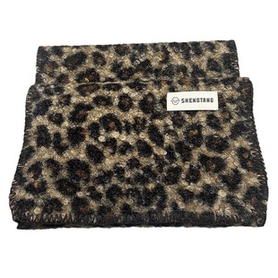 Niche Leopard Scarf Autumn and Winter All-match Warm Knitted Scarf Western-style Wool Cashmere-like Shawl for Women
