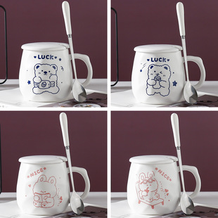 ins Style High Color Value Ceramic Cup Cute Mug Student Water Cup Birthday Gift Creative Accompanying Small Gift