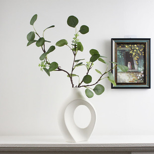 Simulation of Eucalyptus Leaves Cross-border Full and Semi-managed Simulation of Plant Foreign Trade Wholesale Home Living Room Decoration