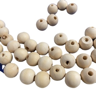 Cross-border special for Hemu loose beads raw wood color Hemu beads Lotus wood beads Christmas ornaments tassel beads wholesale