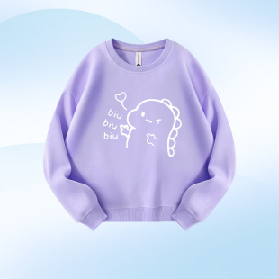 Little Dinosaur Printed Boy's Sweater 2024 New Casual Children's Top Base Shirt Crewneck Pullover Autumn Long Sleeve