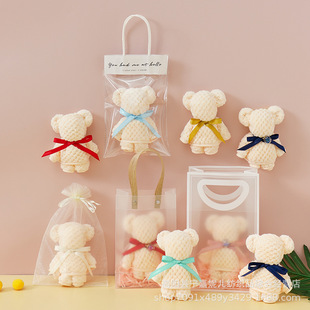 Bear Towel Hand Gift Warp Knitted Coral Fleece Creative Gift Birthday Gift Wedding Festive Shop Wholesale and Retail