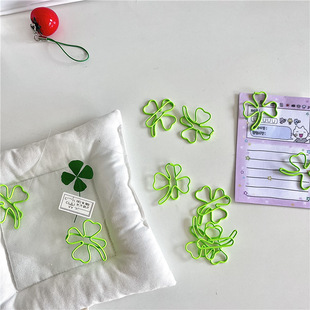 Creative clover cute bookmark paper clip color modeling packing special-shaped student paper clip stationery card