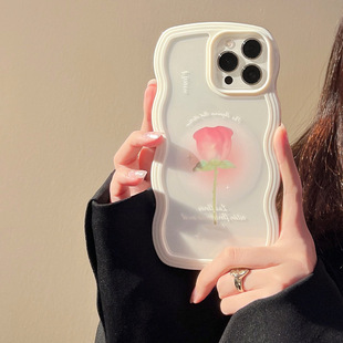 Стерео Роза применима iphone16 чехол для телефона 15promax яблоко 13 жемчужная цепь xr женский xs лак 14