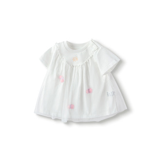 Mesh T-Shirt baby short-sleeved T-shirt baby girl top 2024 new spring and summer sweet fashion cute western style
